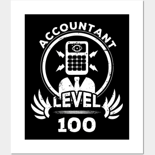 Level 100 Accountant Accountancy Fan Gift Posters and Art